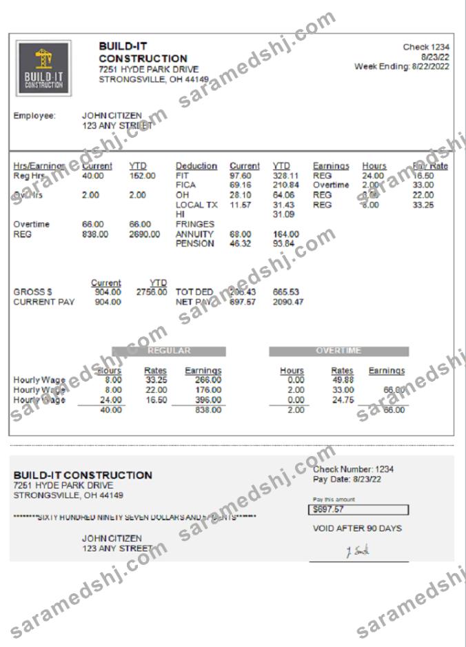 USA Ohio construction company earnings statement